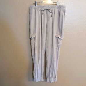 Banana Republic Joggers Elastic Waist Light Gray Ladies Size M